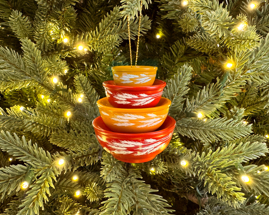 Mini Pyrex-Inspired Bowl Ornament | Retro Christmas Tree Decor