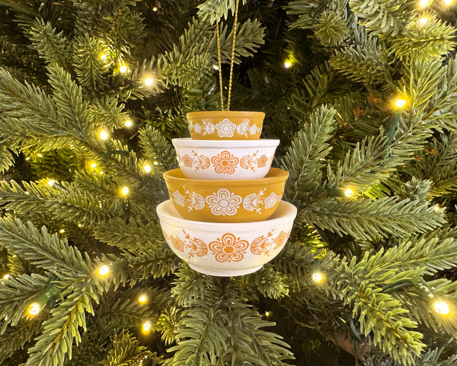 Mini Pyrex-Inspired Bowl Ornament | Retro Christmas Tree Decor ...