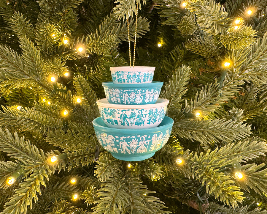 Mini Pyrex-Inspired Bowl Ornament | Retro Christmas Tree Decor