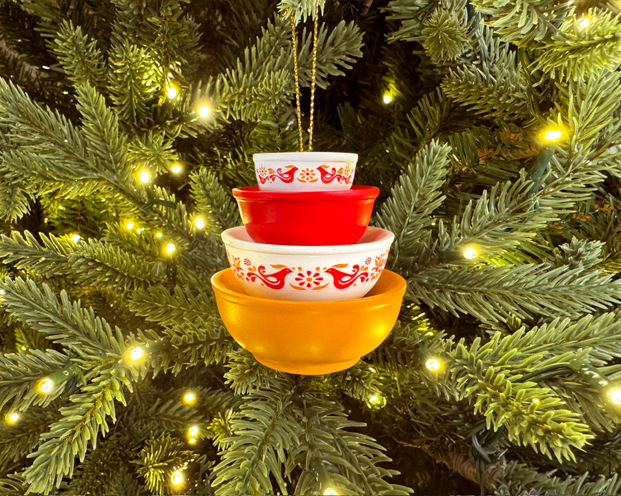 Mini Pyrex-Inspired Bowl Ornament | Retro Christmas Tree Decor
