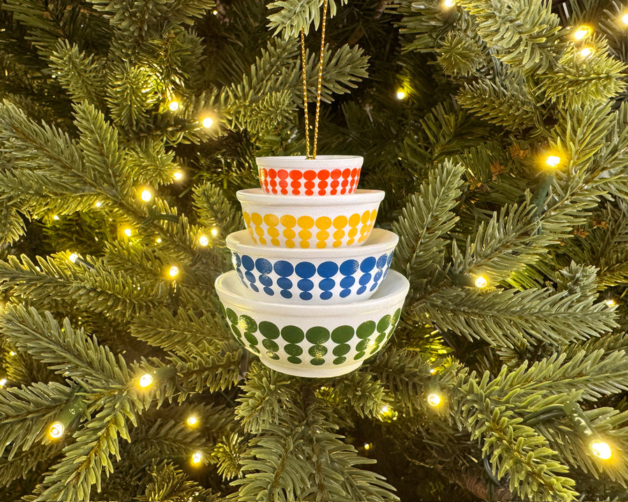 Mini Pyrex-Inspired Bowl Ornament | Retro Christmas Tree Decor