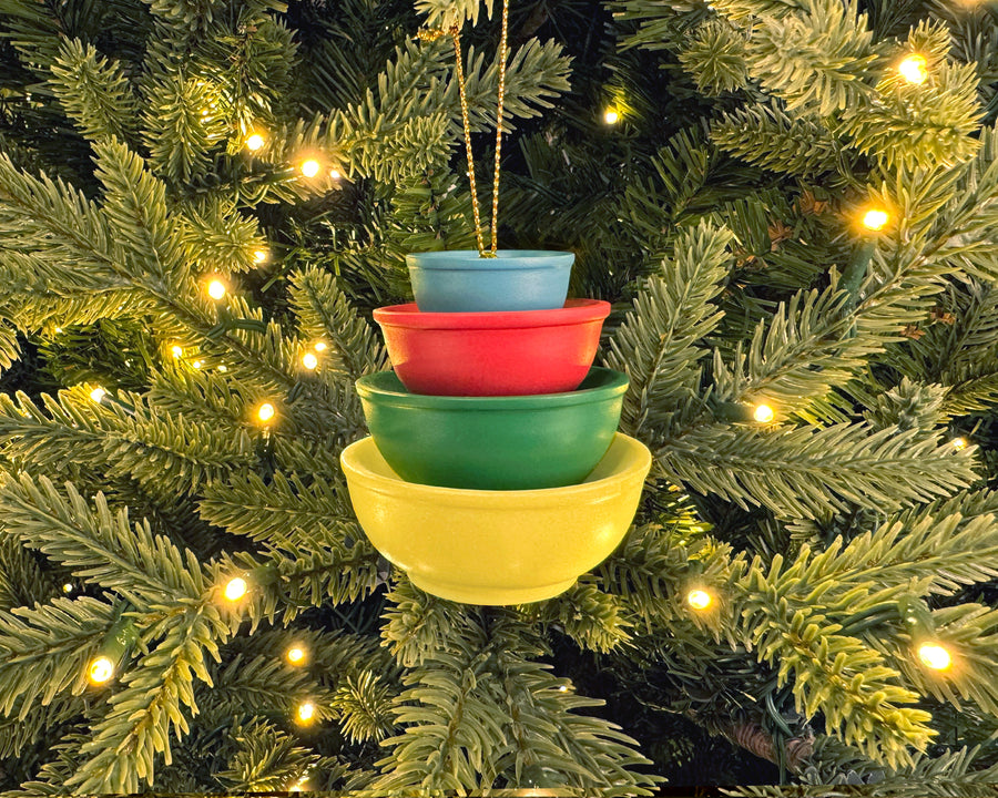 Mini Pyrex-Inspired Bowl Ornament | Retro Christmas Tree Decor