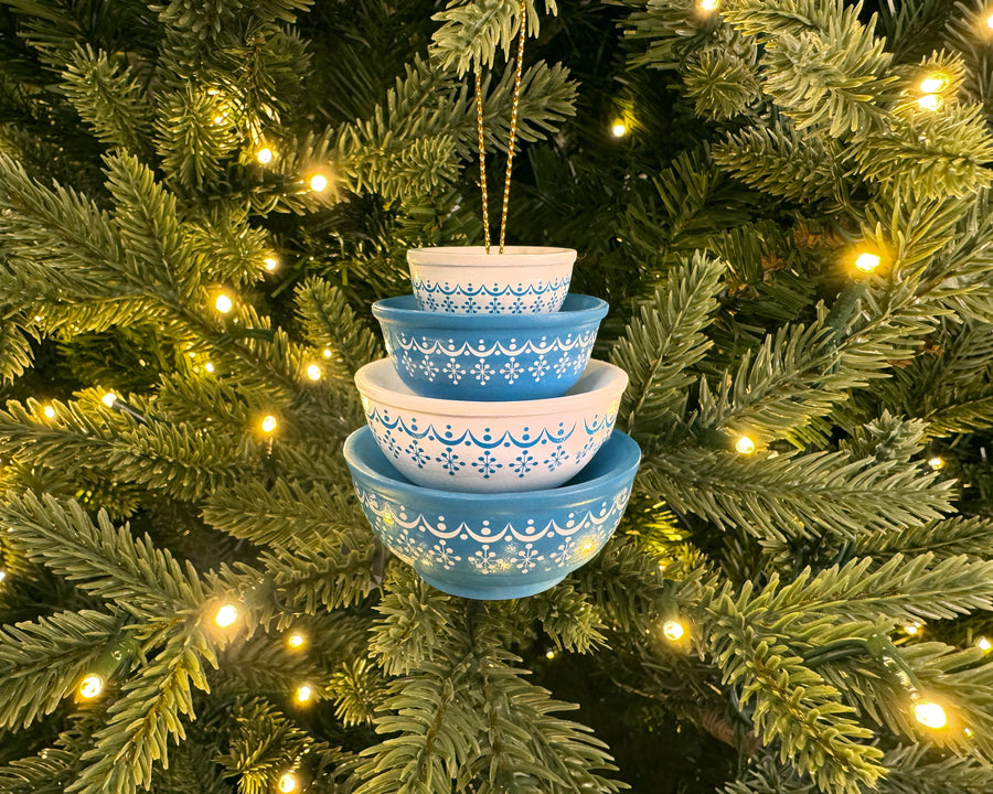 Mini Pyrex-Inspired Bowl Ornament | Retro Christmas Tree Decor