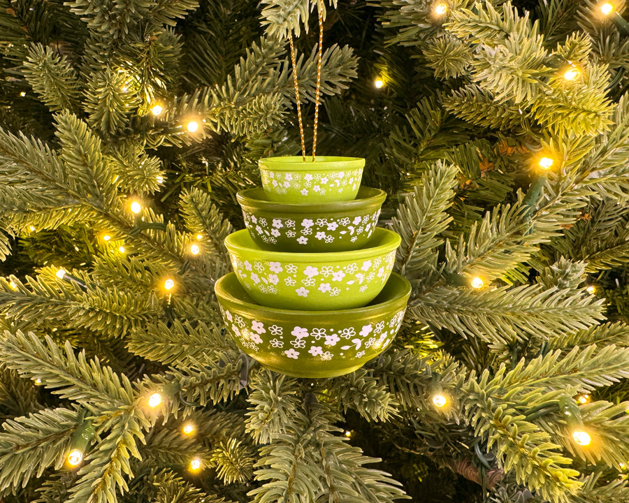 Mini Pyrex-Inspired Bowl Ornament | Retro Christmas Tree Decor