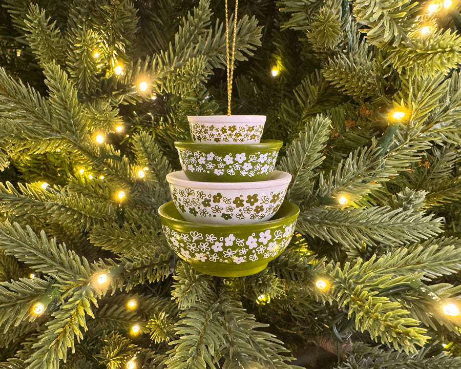 Mini Pyrex-Inspired Bowl Ornament | Retro Christmas Tree Decor