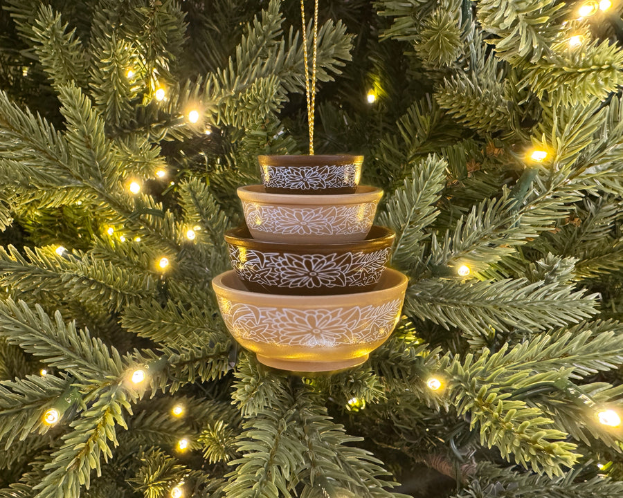 Mini Pyrex-Inspired Bowl Ornament | Retro Christmas Tree Decor
