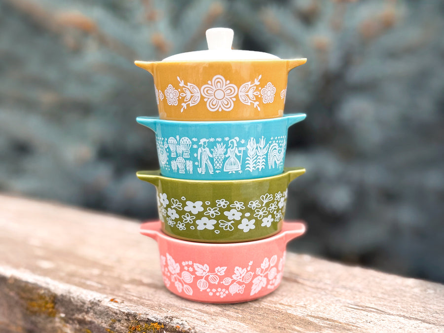 Pyrex-Inspired Spring Blossom Casserole Ceramic Trinket Box