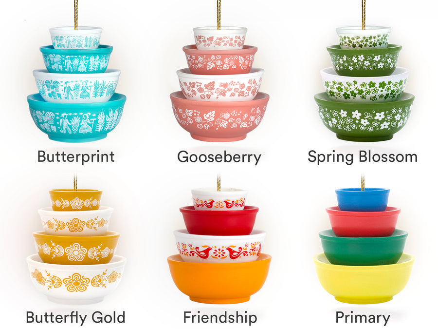 Mini Pyrex-Inspired Bowl Ornament | Retro Christmas Tree Decor