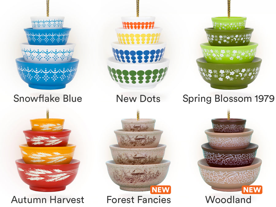Mini Pyrex-Inspired Bowl Ornament | Retro Christmas Tree Decor
