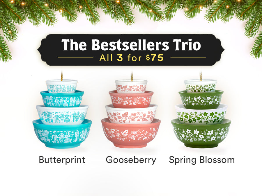 Mini Pyrex-Inspired Bowl Ornament | Retro Christmas Tree Decor