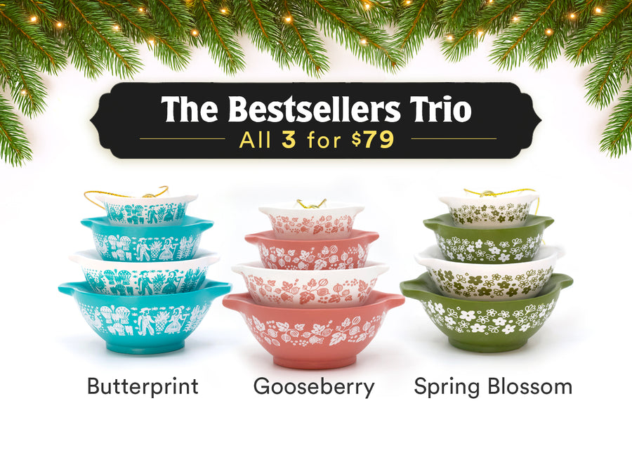 Pyrex-Inspired Miniature Cinderella Bowl Stack Ornament – Twinkltoast Pyrex-Inspired Miniature Cinderella Bowl Stack Ornament – Twinkltoast