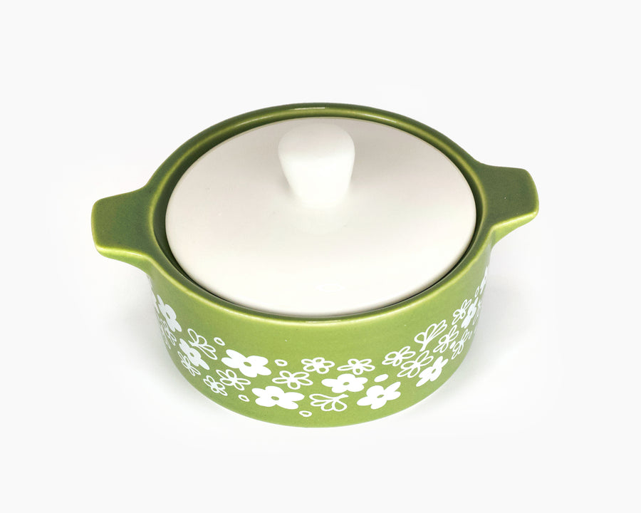 Pyrex-Inspired Spring Blossom Casserole Ceramic Trinket Box