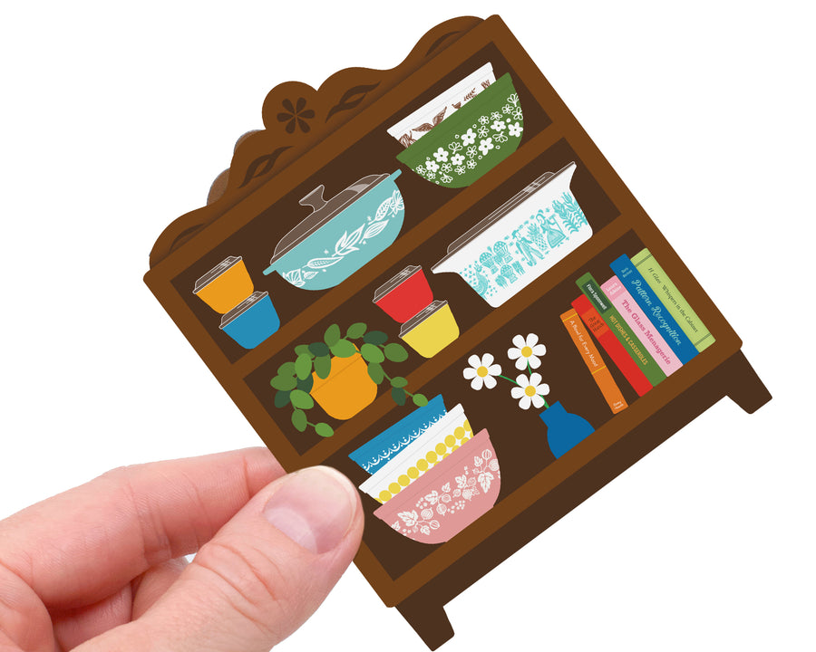 Pyrex-Inspired Kitchen Bookshelf Magnet – Retro Fridge Decor