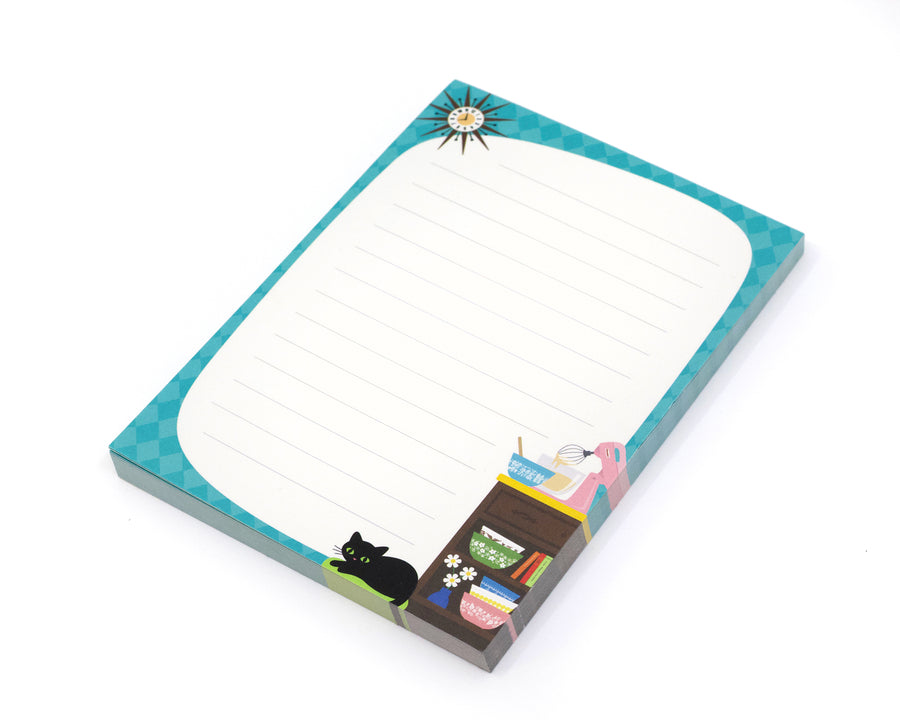 Cozy Kitchen Retro Notepad – Writing Pad with Mid-Century Charm