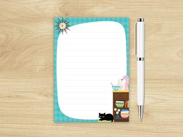 Cozy Kitchen Retro Notepad – Writing Pad with Mid-Century Charm