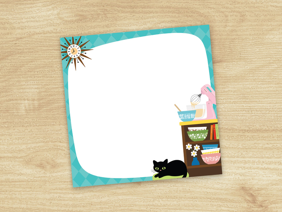 Cozy Kitchen Mini Note Pad – Retro Sticky Notes for Lists & Gifts