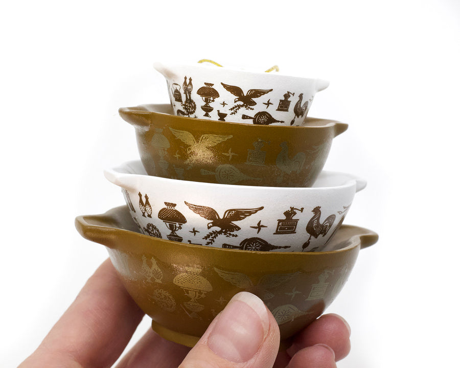 Mini Pyrex-Inspired Early American Cinderella Bowl Ornament