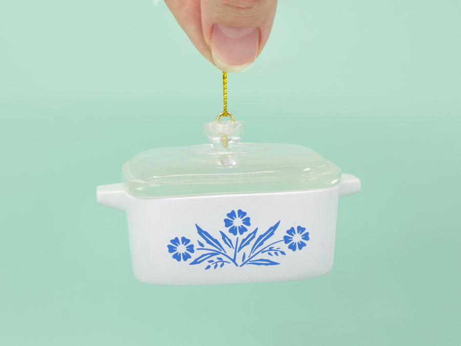 Mini Cornflower Ornament – Corning Ware–Inspired Casserole