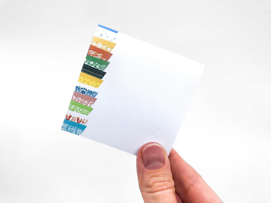 Pyrex-Inspired Mini Sticky Notes – Retro Notepad Gift