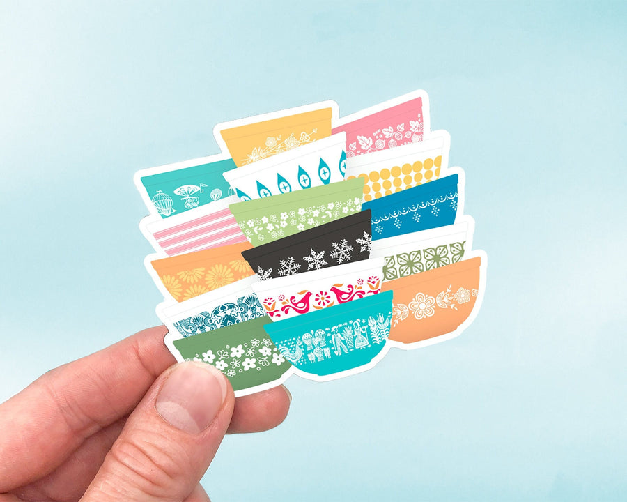 Pyrex-Inspired Whimsy Stack Magnet – Retro Fridge Decor