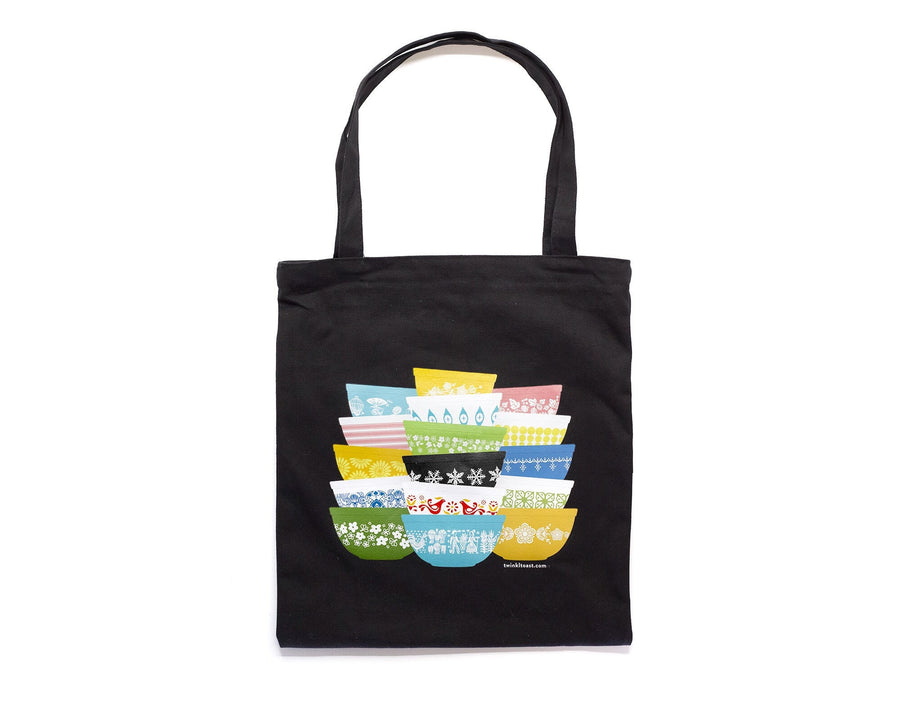 Pyrex-Inspired Zipper Tote Bag – Retro Pocket Tote