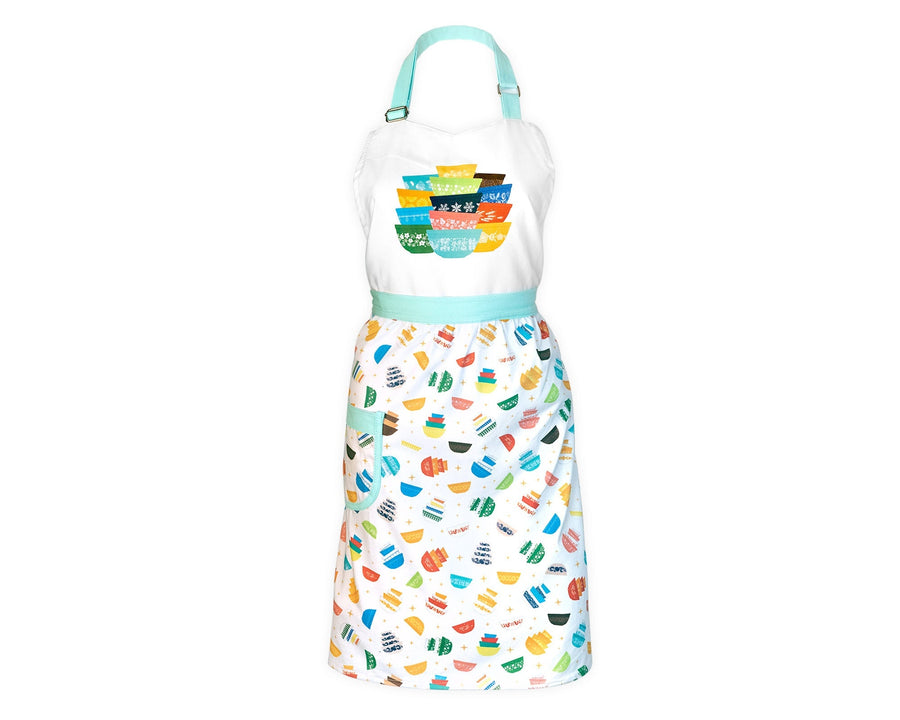 Pyrex-Inspired Cotton Apron – Retro Kitchen Cooking Gift
