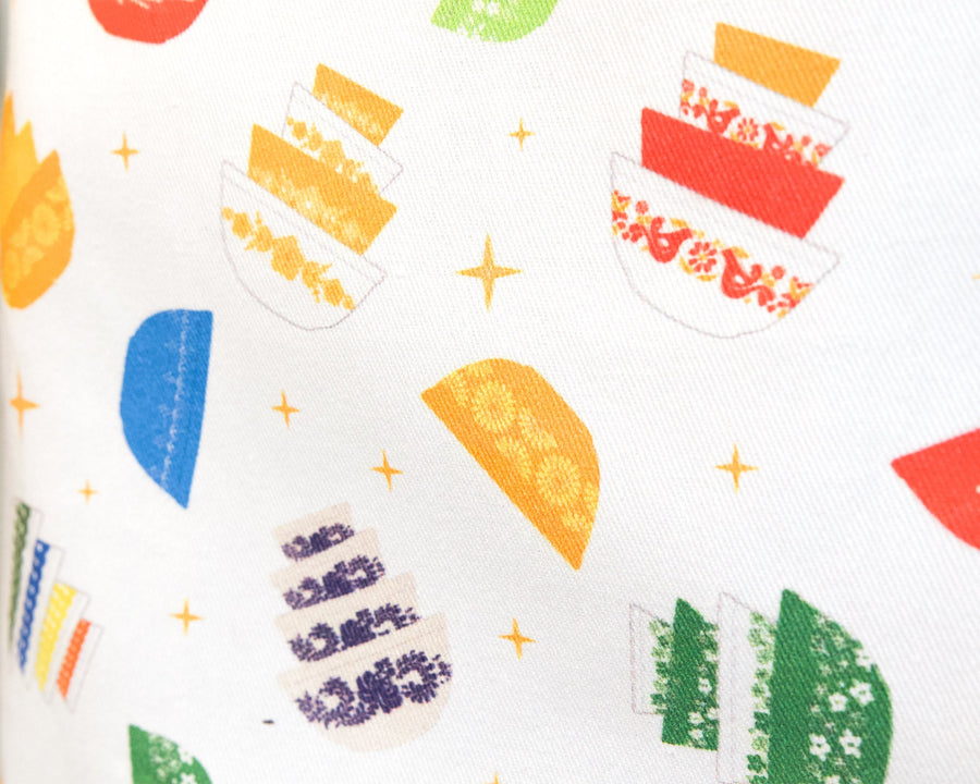 Pyrex-Inspired Cotton Apron – Retro Kitchen Cooking Gift