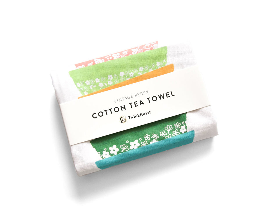 Pyrex-Inspired Sparkle Tea Towel – Retro Kitchen Gift