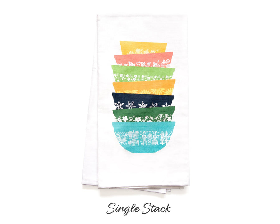 Pyrex-Inspired Sparkle Tea Towel – Retro Kitchen Gift