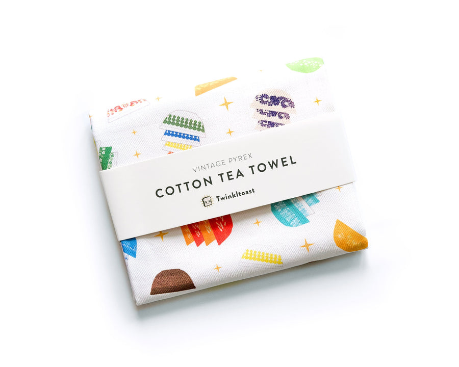 Pyrex-Inspired Sparkle Tea Towel – Retro Kitchen Gift