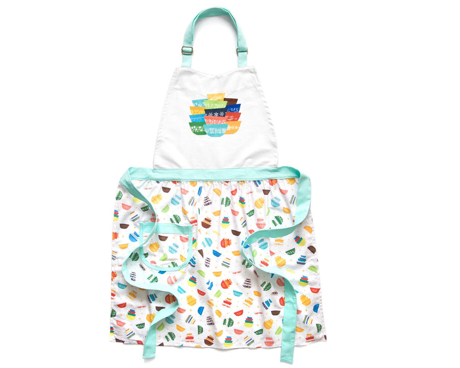 Pyrex-Inspired Cotton Apron – Retro Kitchen Cooking Gift