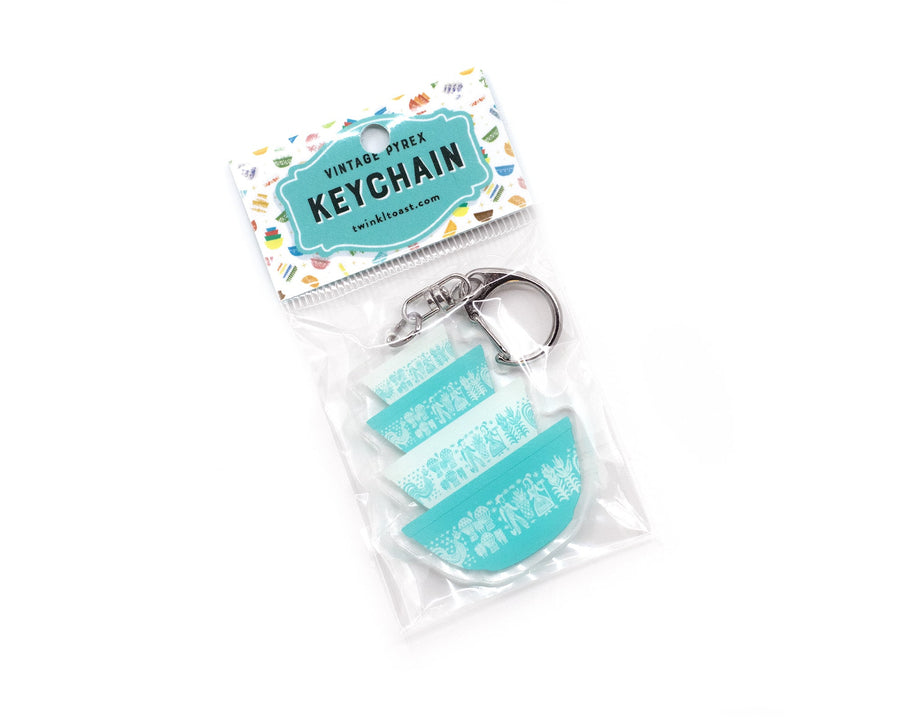 Pyrex-Inspired Mixing Bowl Keychain – Retro Keyring