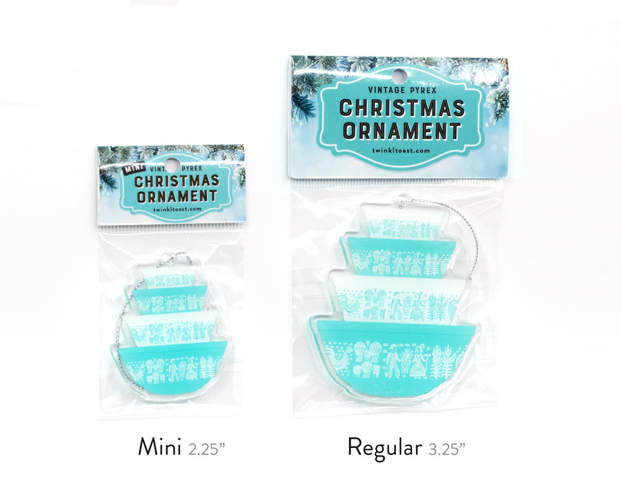 Mini Double-Sided Pyrex-Inspired Ornament – Retro Christmas Decor