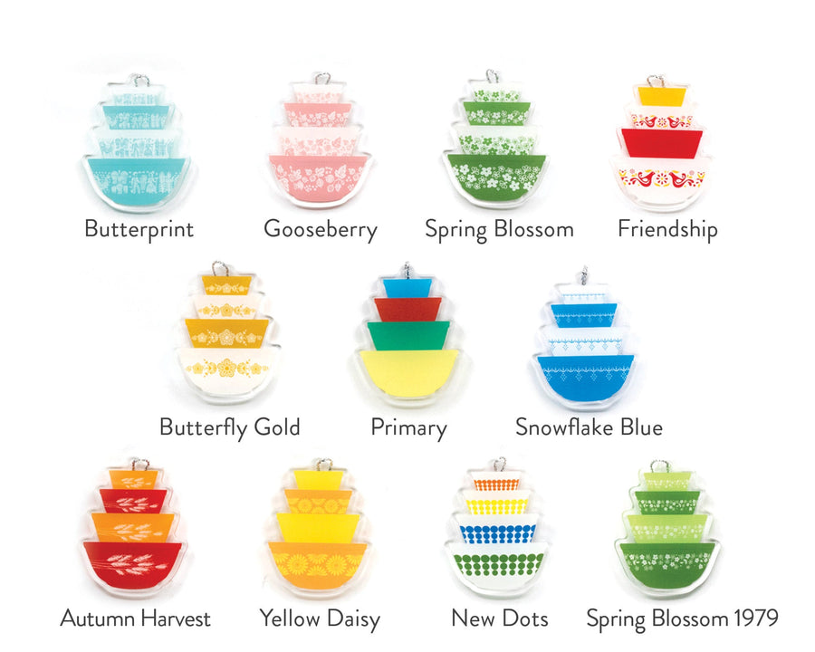 Mini Double-Sided Pyrex-Inspired Ornament – Retro Christmas Decor