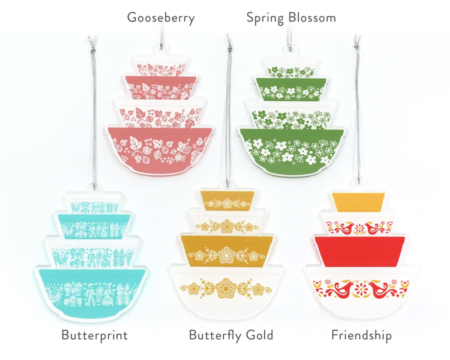 Double-Sided Pyrex-Inspired Acrylic Ornament – Retro Christmas Decor