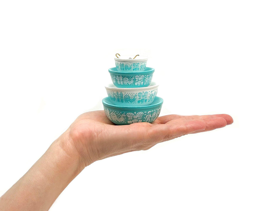 Mini Pyrex-Inspired Bowl Ornament | Retro Christmas Tree Decor