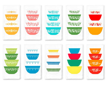 Pyrex-Inspired Cotton Tea Towel – Retro Kitchen Gift