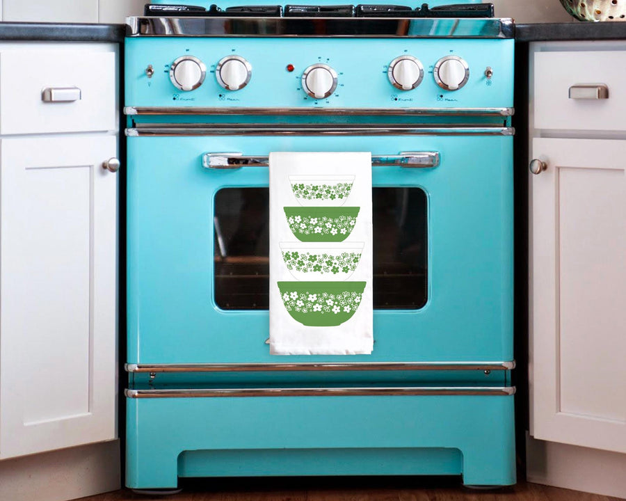 Pyrex-Inspired Cotton Tea Towel – Retro Kitchen Gift