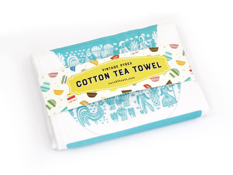 Pyrex-Inspired Cotton Tea Towel – Retro Kitchen Gift