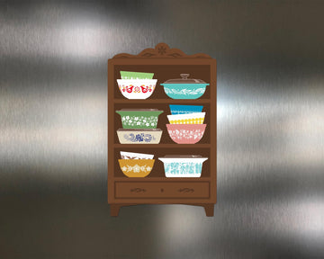 Pyrex-Inspired Kitchen Hutch Magnet – Retro Fridge Decor