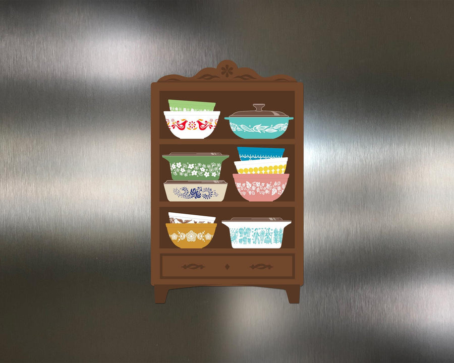 Pyrex-Inspired Kitchen Hutch Magnet – Retro Fridge Decor