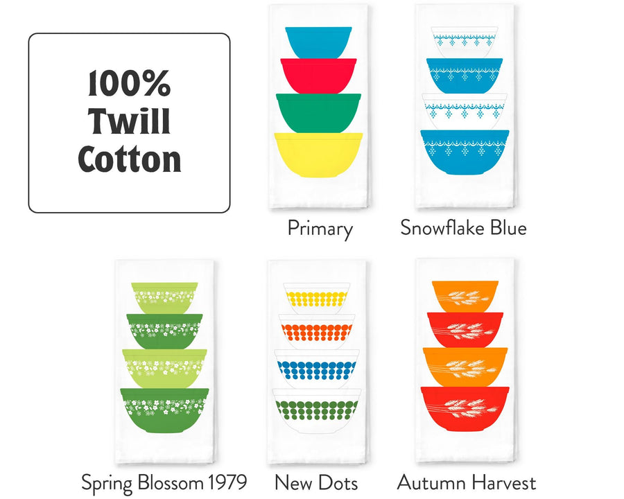 Pyrex-Inspired Cotton Tea Towel – Retro Kitchen Gift