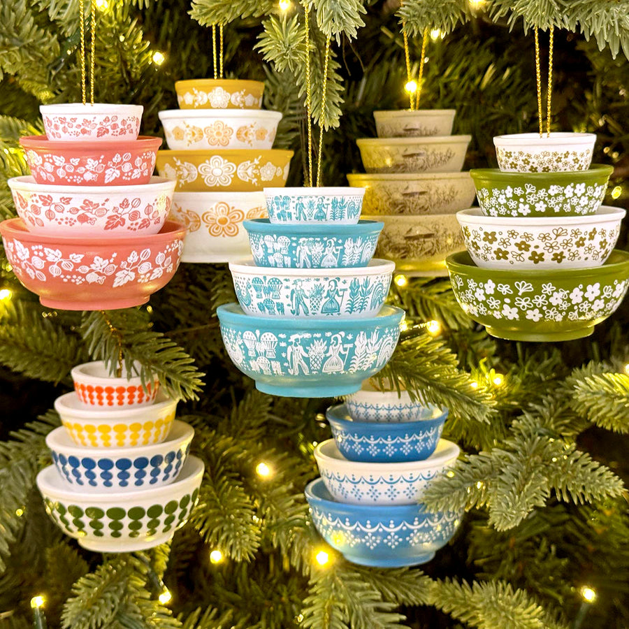 Mini Pyrex-Inspired Bowl Ornament | Retro Christmas Tree Decor