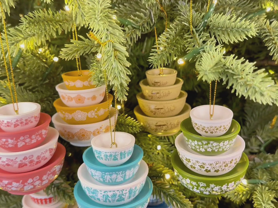 Mini Pyrex-Inspired Bowl Ornament | Retro Christmas Tree Decor