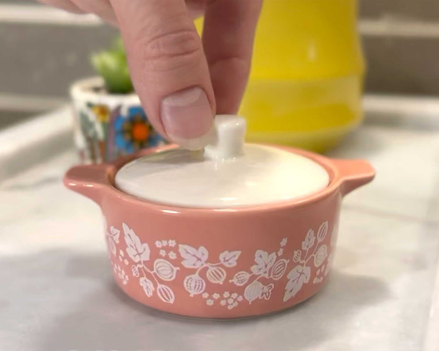 Pyrex-Inspired Gooseberry Casserole Ceramic Trinket Box